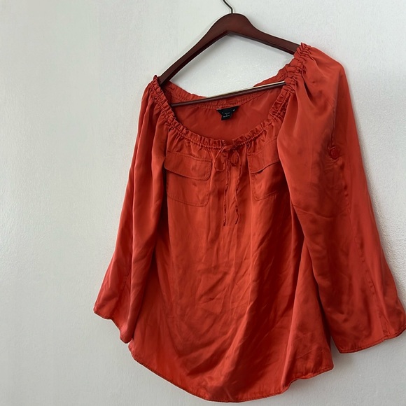 Moda International Blouse, Rusted Red, Large - Picture 2 of 11